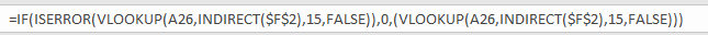 Formula to reference a table